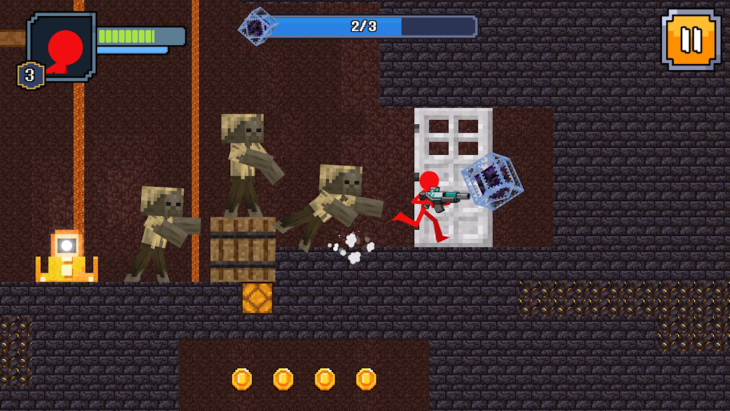 Red Stickman in Craft World Mod ဖန်သားပြင်ဓာတ်ပုံ 2