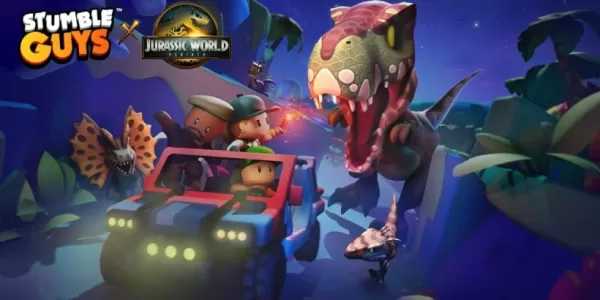 Mundo Jurássico colide com Stumble Guys em crossover.
