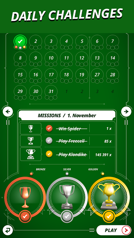 Solitaire - 3 in 1 Card games Скриншот 3