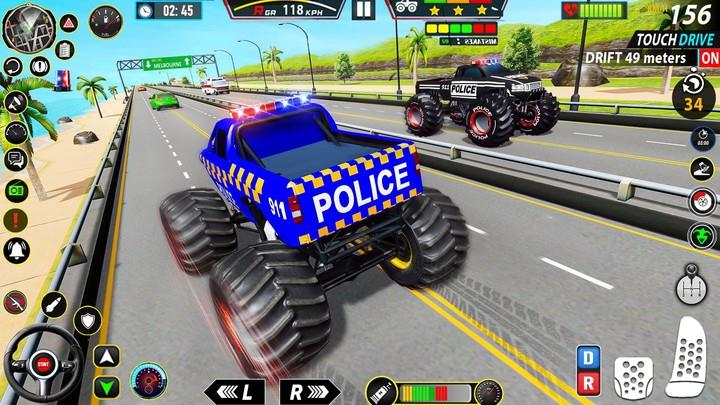 Police Monster Truck Car Games Screenshot 3