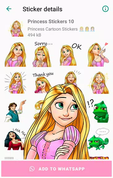 Schermata Princess Cartoon WAsticker 1