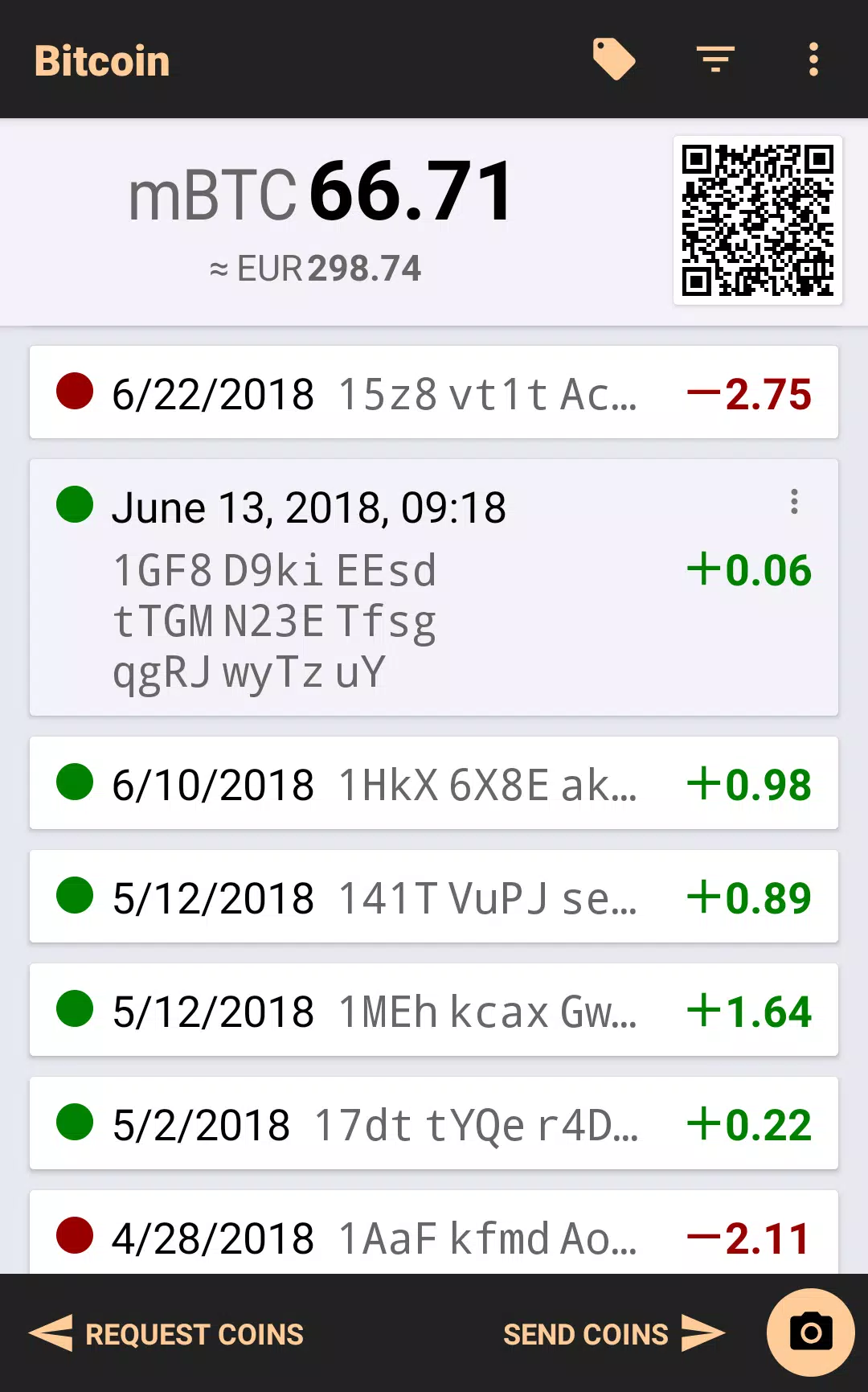Bitcoin Wallet Tangkapan skrin 0