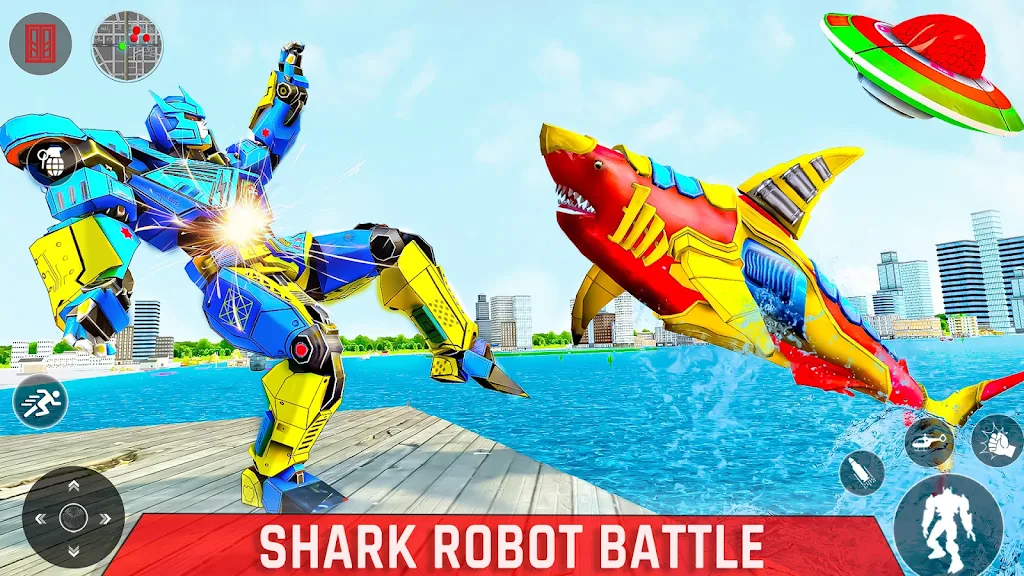 Shark Robot Transform Car Game Ekran Görüntüsü 3