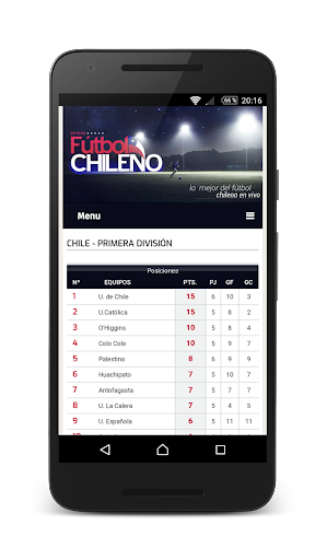 Live Chilean Soccer 螢幕截圖 1