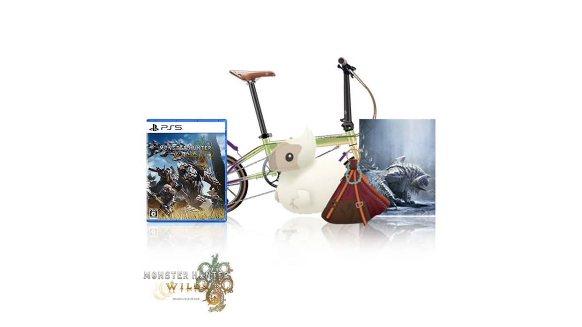 Monster Hunter Wilds Ultra Collector ၏ Edition, Fluffy Toys, Fluffy Toy, လက်နက်အိတ်နှင့်ခေါက်စက်ဘီးစီးခြင်းတို့ဖြင့်ဖြစ်သည်။