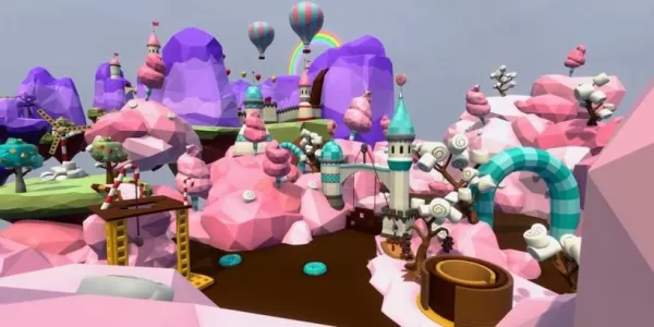 Isang larawan ng Wonkaesque Candyland na may Chocolate Rivers at Cotton Candy Hills