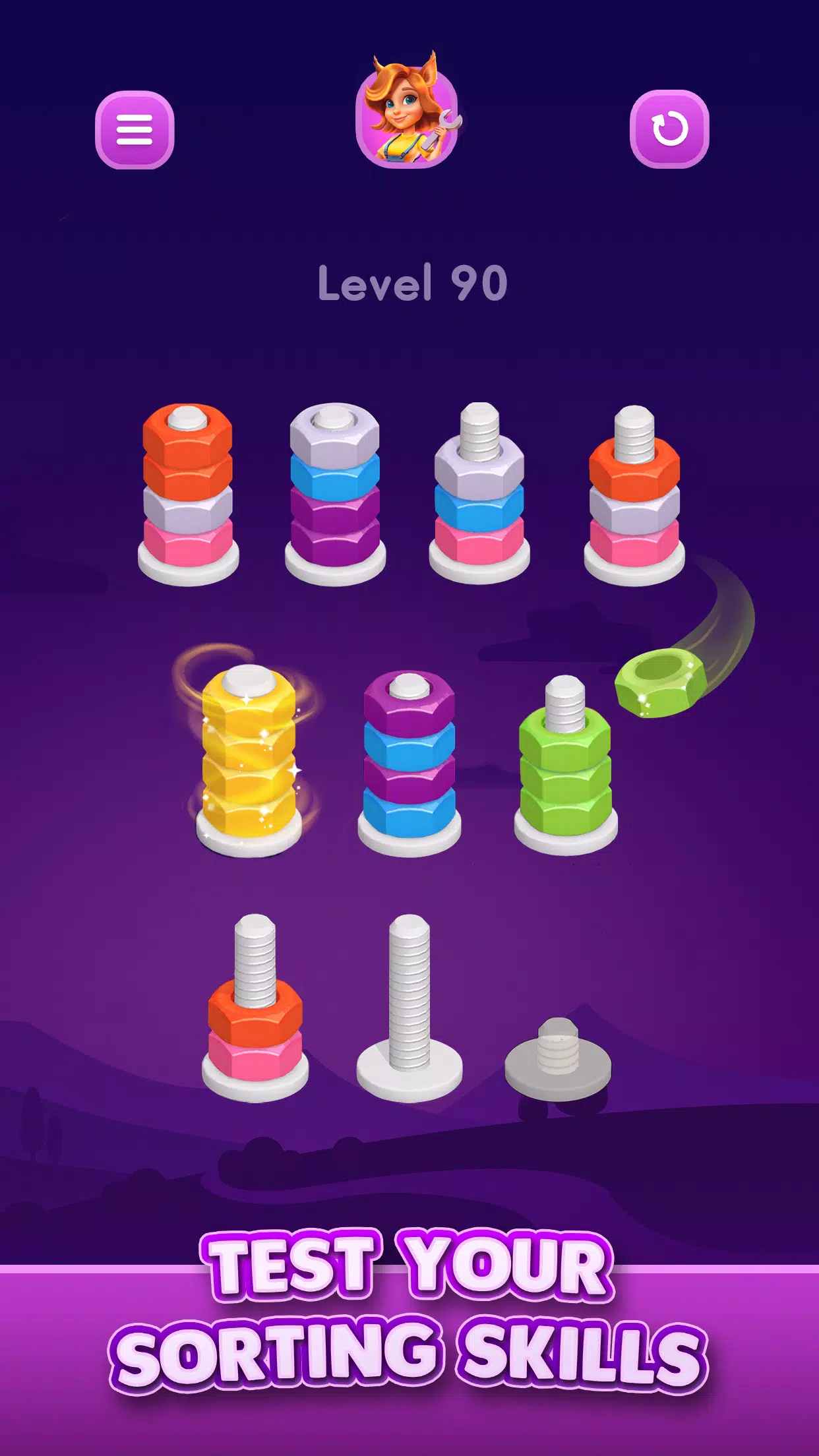 Nut Sort: Color Sorting Game Schermafbeelding 3