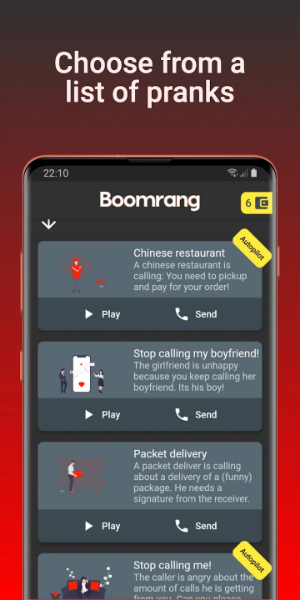 Boomrang - Prank Calls Screenshot 0