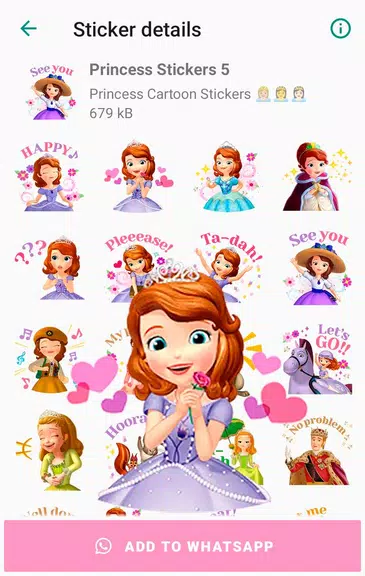 Princess Cartoon WAsticker Captura de pantalla 3