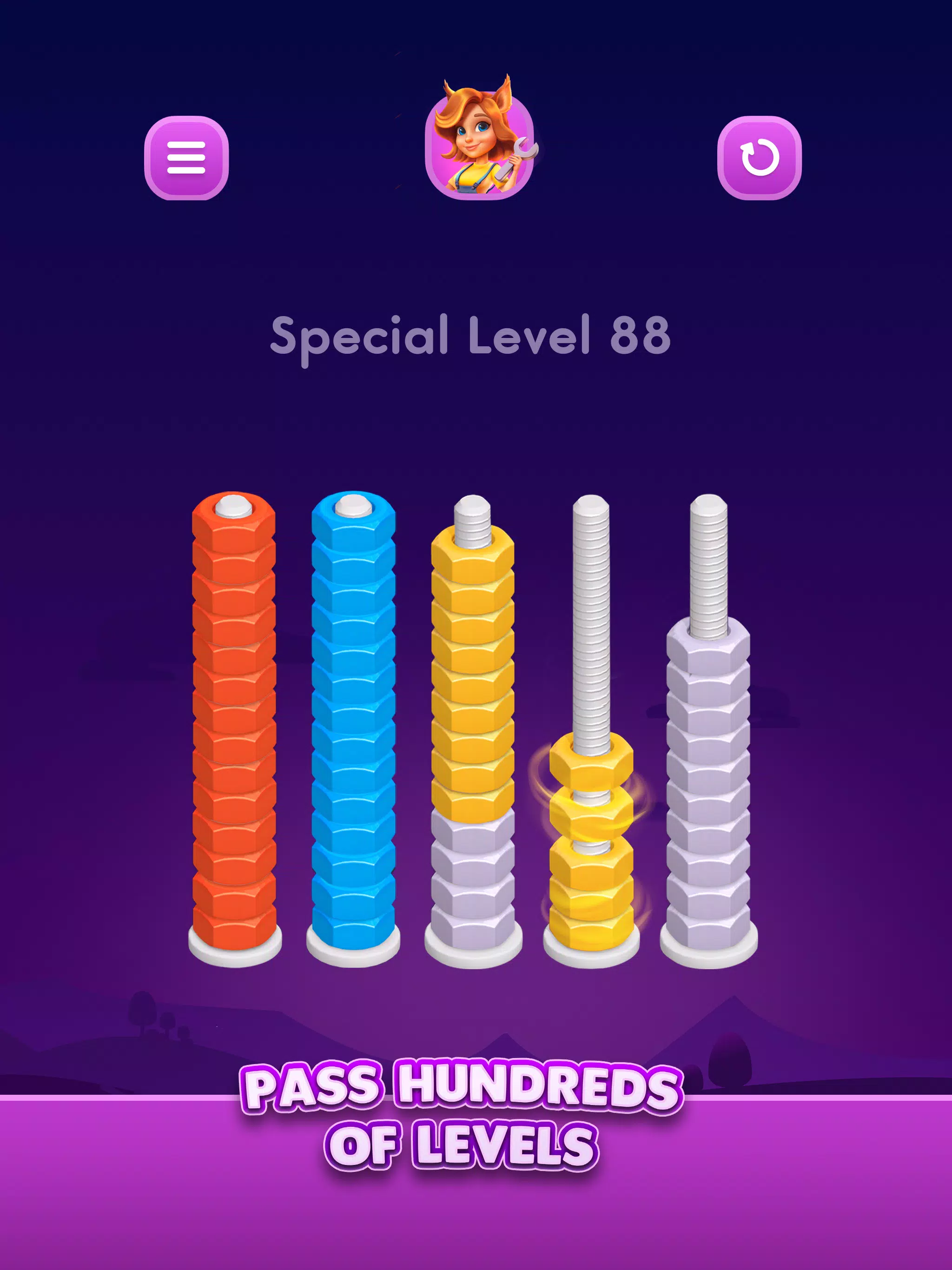 Nut Sort: Color Sorting Game Schermafbeelding 0