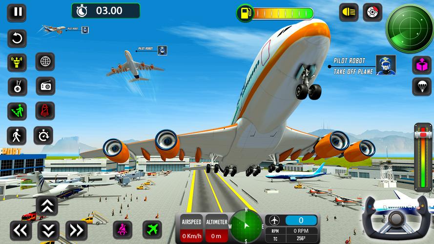 Robot Pilot Airplane Games 3D Screenshot 2