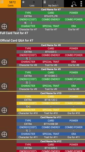 Database for Super Ball TCG Capture d'écran 1