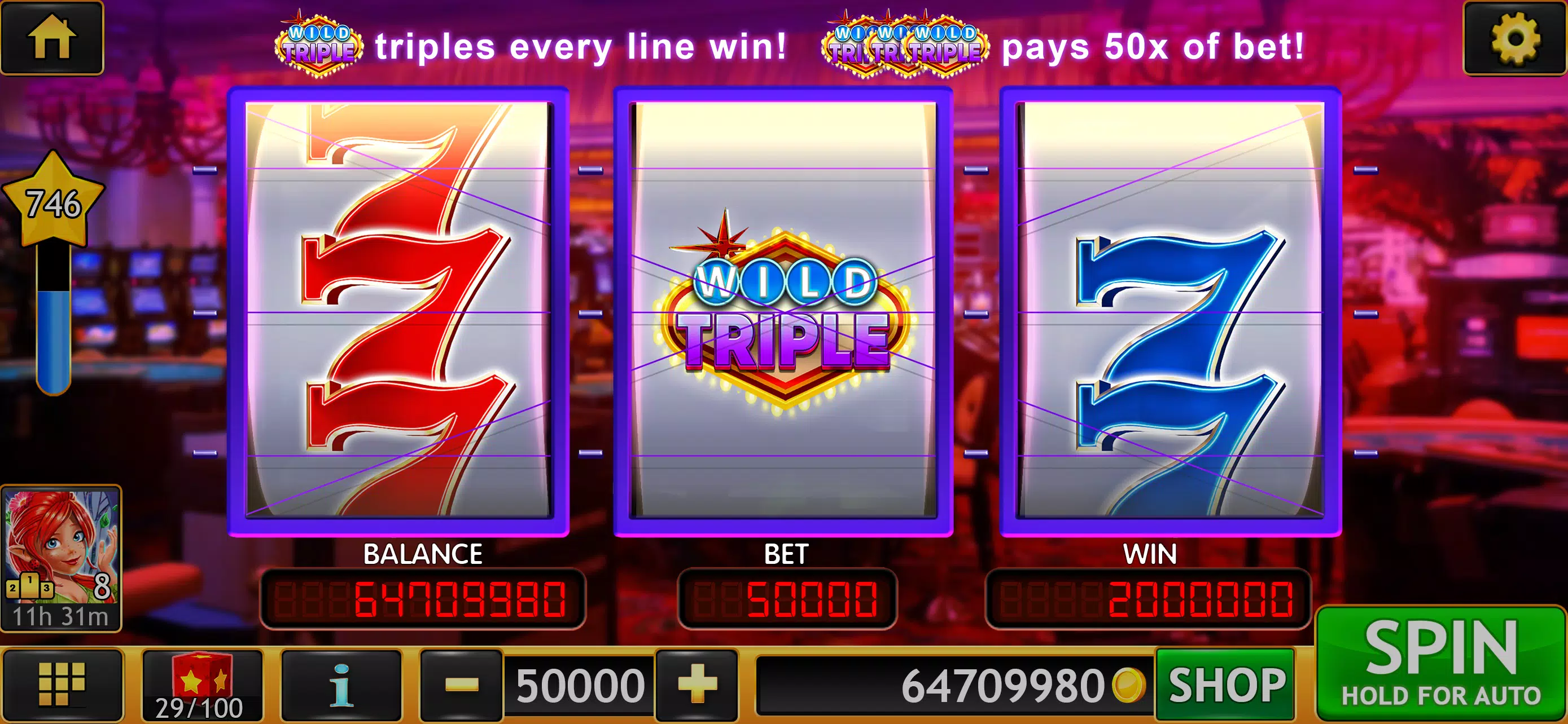 Wild Triple 777 Slots Casino Capture d'écran 0