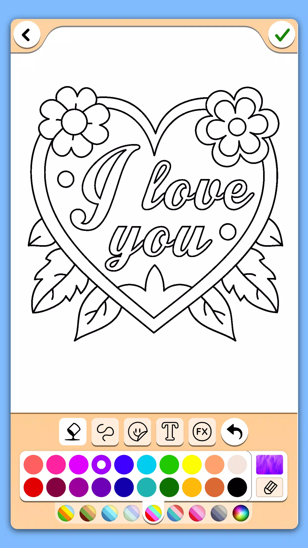 Valentines love coloring book Ekran Görüntüsü 2