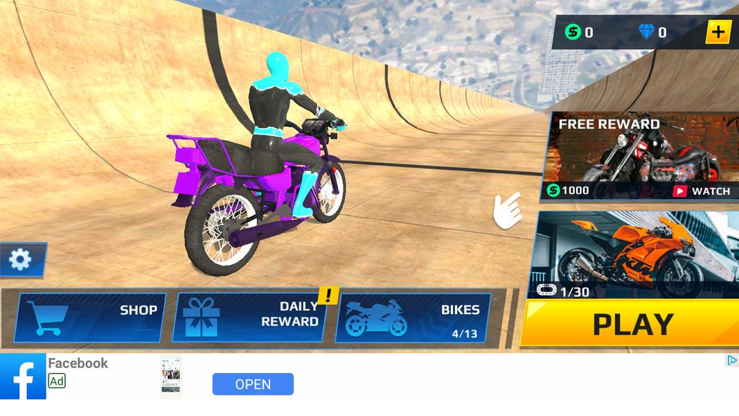 Superhero Moto Stunts Racing Screenshot 2