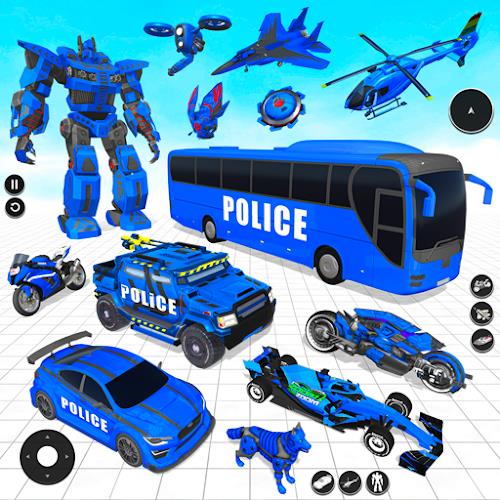 Police Bus Robot Bike Games Captura de pantalla 0