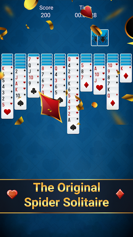 Free spider solitaire - classic solitaire स्क्रीनशॉट 1