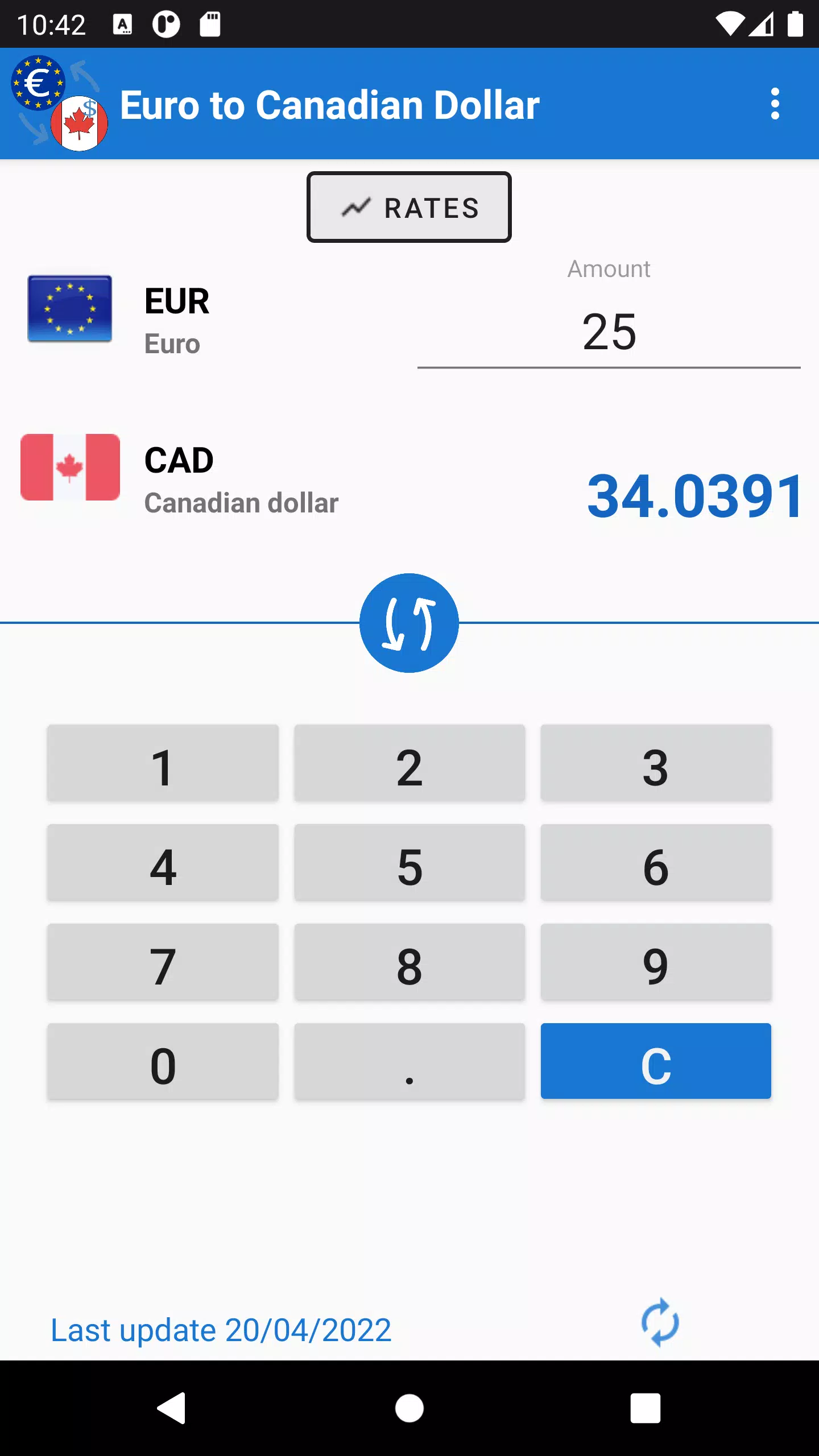 Euro to Canadian Dollar 螢幕截圖 0