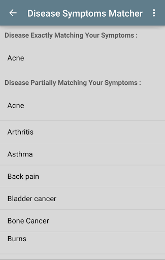 Schermata Disease Symptoms Matcher 0