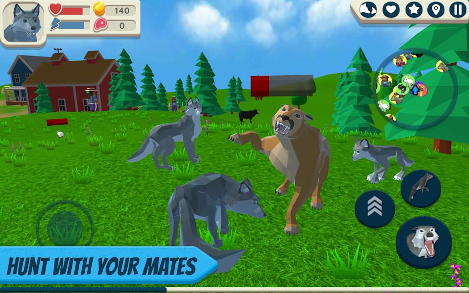 Wolf Simulator: Wild Animals 3 Mod Tangkapan skrin 0