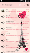 SMS Messages Paris Pink Theme Ảnh chụp màn hình 2