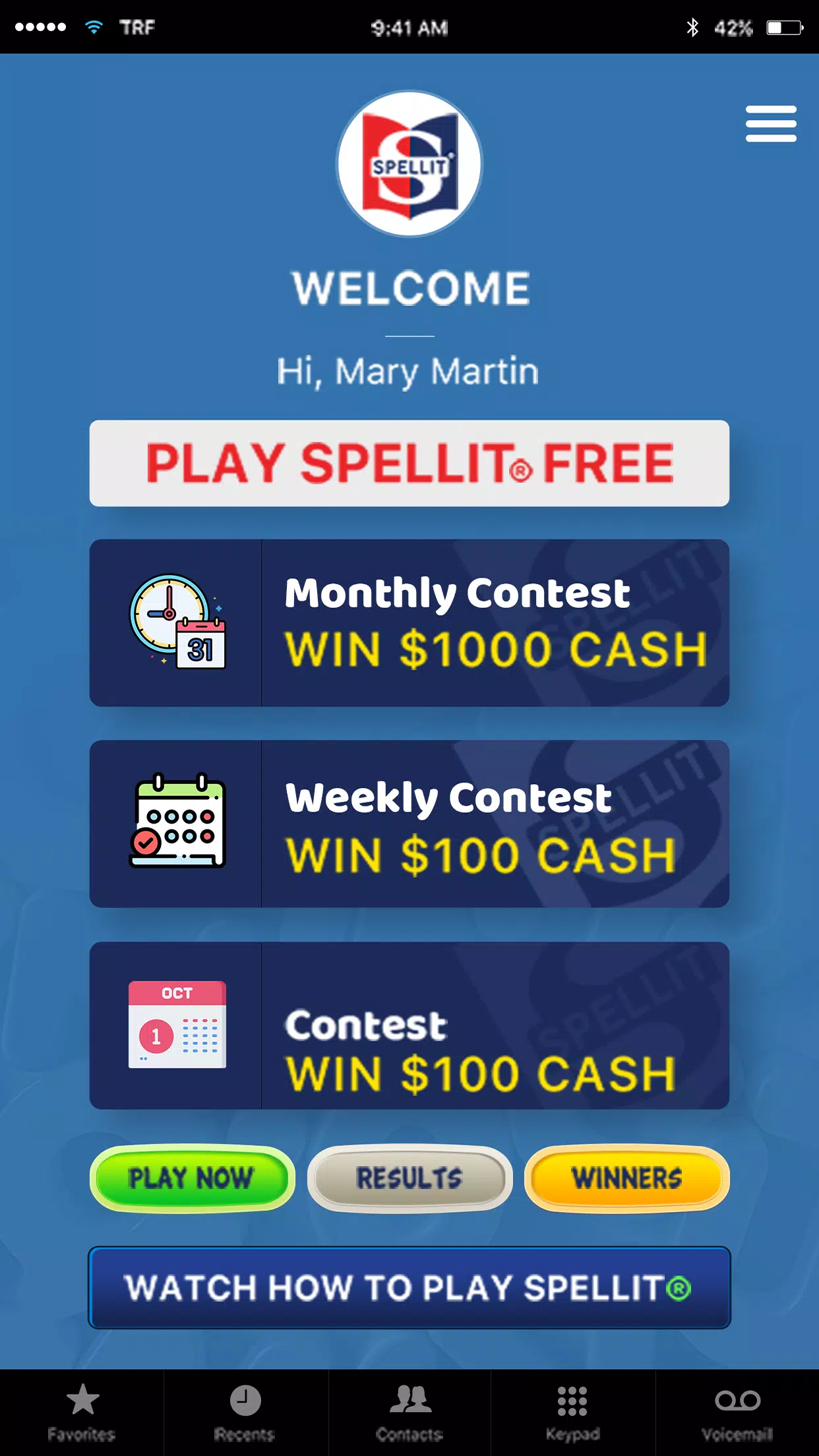 SPELLIT® SPELL WORDS WIN CASH Screenshot 0