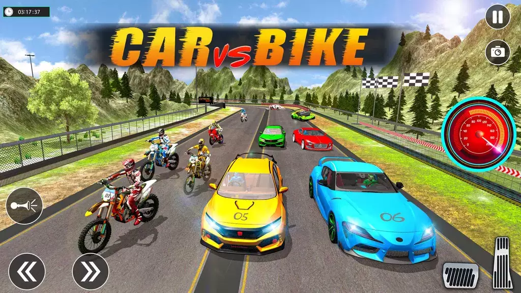 Sports Car vs Bike Racing Captura de tela 0