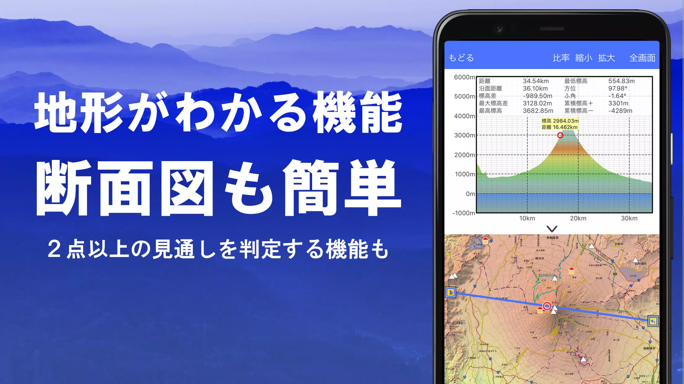 スーパー地形 - GPS対応地形図アプリ स्क्रीनशॉट 1