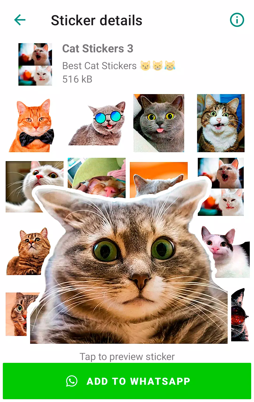 Cute Cat Stickers for WhatsApp स्क्रीनशॉट 2