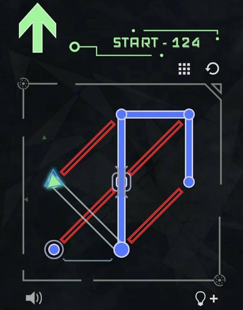 A screenshot from Link All, showing lines being drawn across nodes in a minimalist fashion