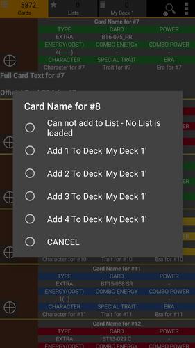 Database for Super Ball TCG Capture d'écran 2
