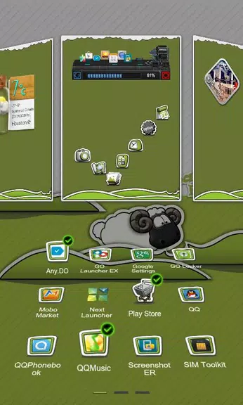Next Launcher Theme P.Sheep स्क्रीनशॉट 3