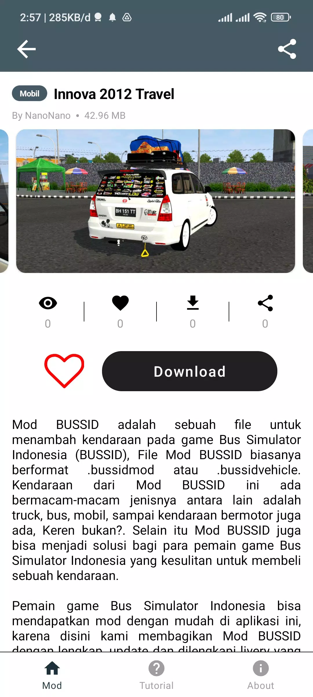Mod Bussid Innova Travel 螢幕截圖 2