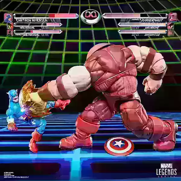 Juggernaut action figure attacking Captain America