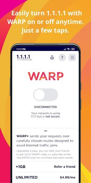 1.1.1.1 + WARP: Safer Internet 스크린샷 3