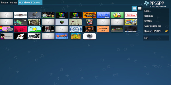 PPSSPP Gold Emulator Interface