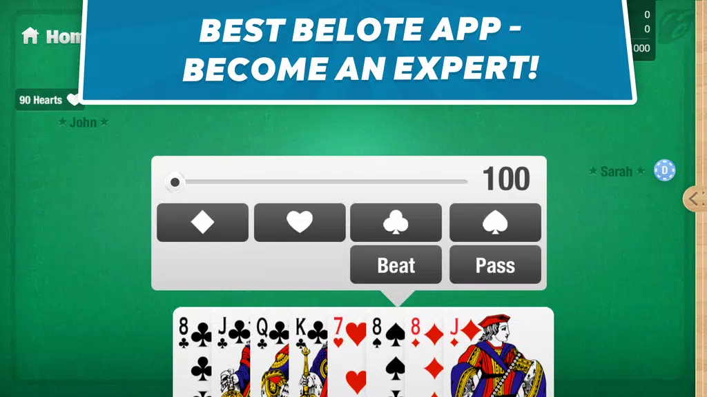 Belote Coinche - card game 螢幕截圖 0