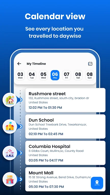 My Location Timeline on Map স্ক্রিনশট 3