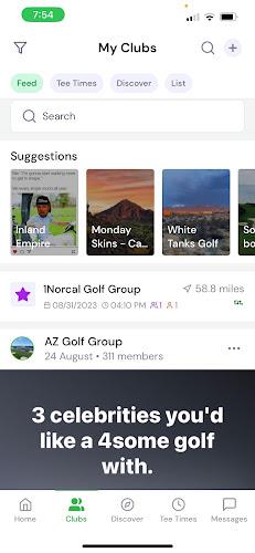 GolfLync Social Media for Golf Screenshot 1