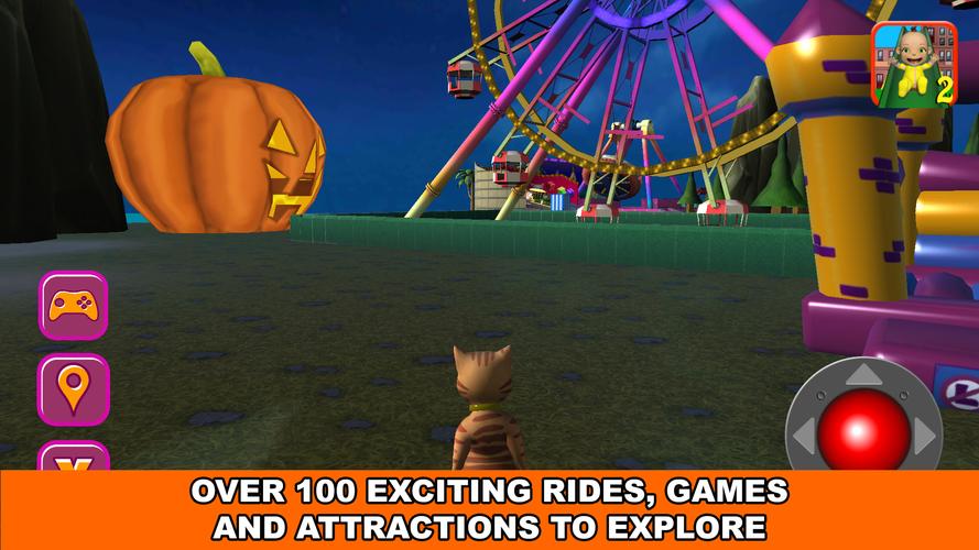 Halloween Cat Theme Park 3D 스크린샷 0