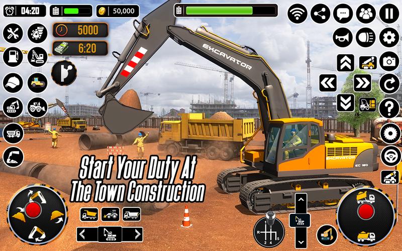 City Heavy Excavator Crane 3D Screenshot 3