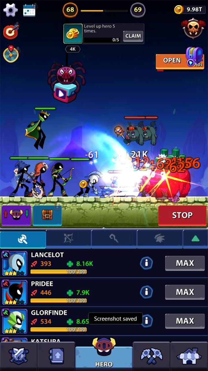 Idle Stickman Heroes: Monster Screenshot 0