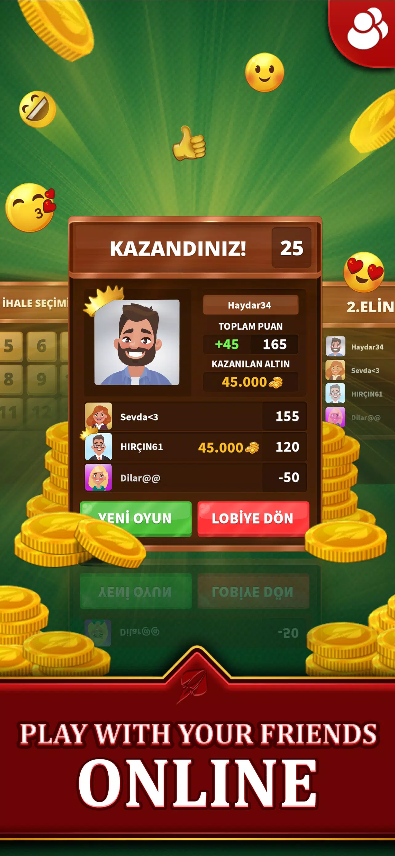 Spades - Batak Online HD 스크린샷 3
