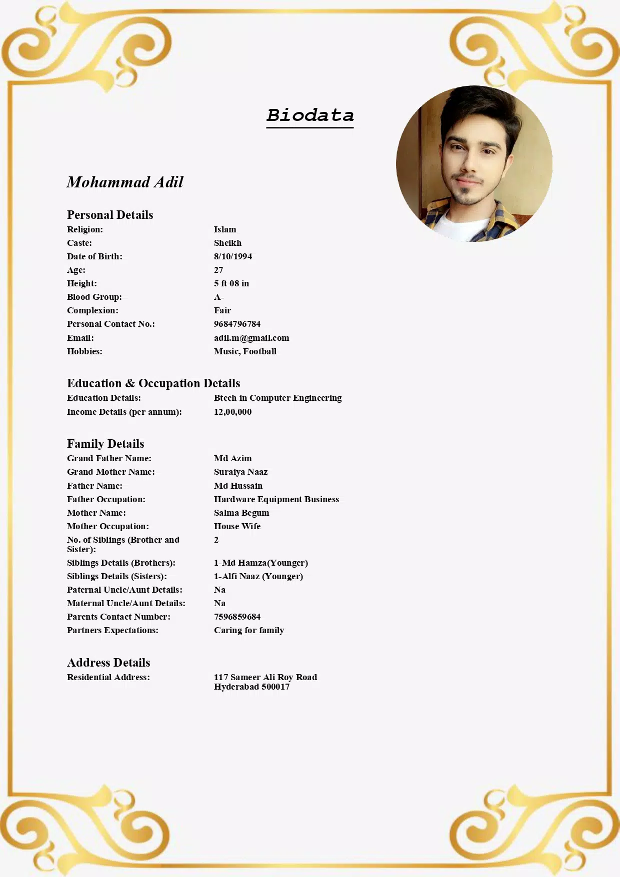 Muslim Marriage Biodata Maker 螢幕截圖 2