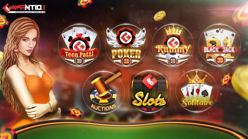 Gamentio 3D: Poker Teenpatti R 螢幕截圖 0