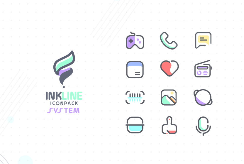 InkLine Icon Pack Mod Captura de pantalla 0