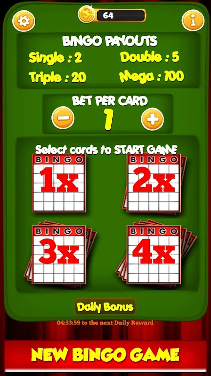 New Bingo Cards Game Free 螢幕截圖 1