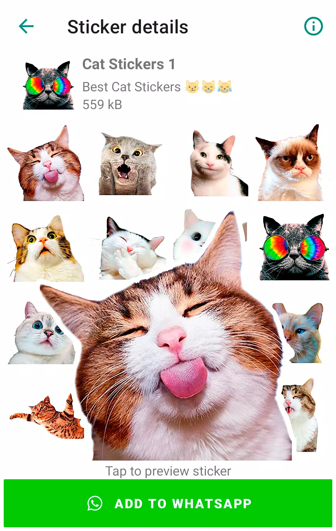 Cute Cat Stickers for WhatsApp स्क्रीनशॉट 0