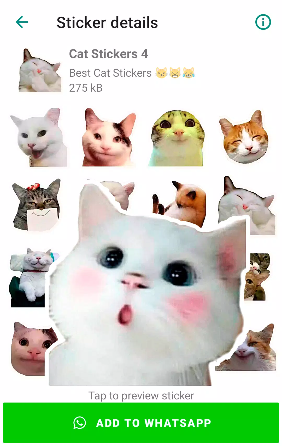 Cute Cat Stickers for WhatsApp स्क्रीनशॉट 3