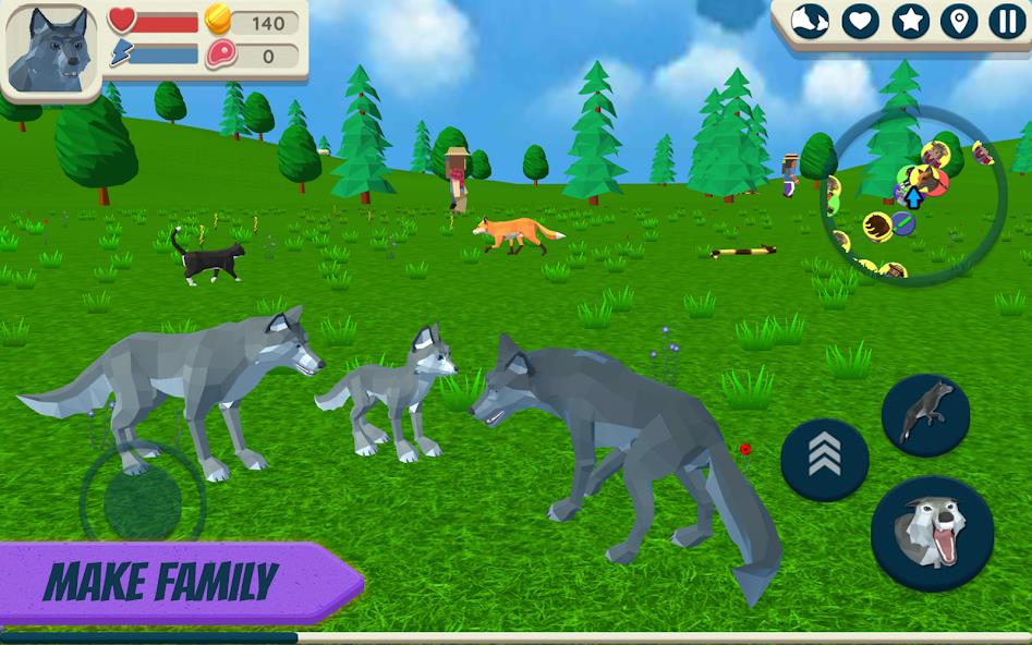 Wolf Simulator: Wild Animals 3 Mod Tangkapan skrin 2